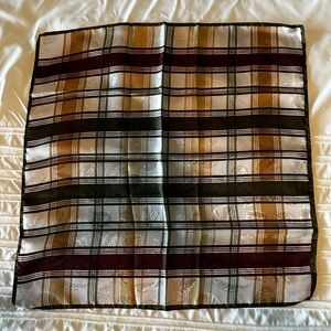 100% Silk Scarf by Lands’ End. Made in Italy. Fall colors with leaves. CLEAN EUC